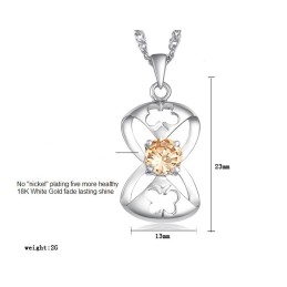 Collier En Titane Plaqué Platine En Forme De Papillon Pour Femme, Grande Variété