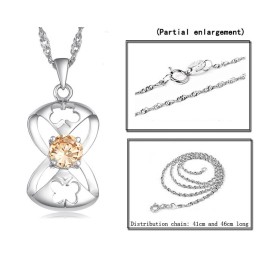 Collier En Titane Plaqué Platine En Forme De Papillon Pour Femme, Grande Variété