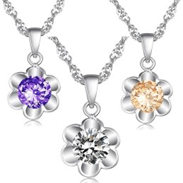 Collier En Titane Plaqué Platine Pur Pour Femme Avec Diamant, La Reine De La Qualité