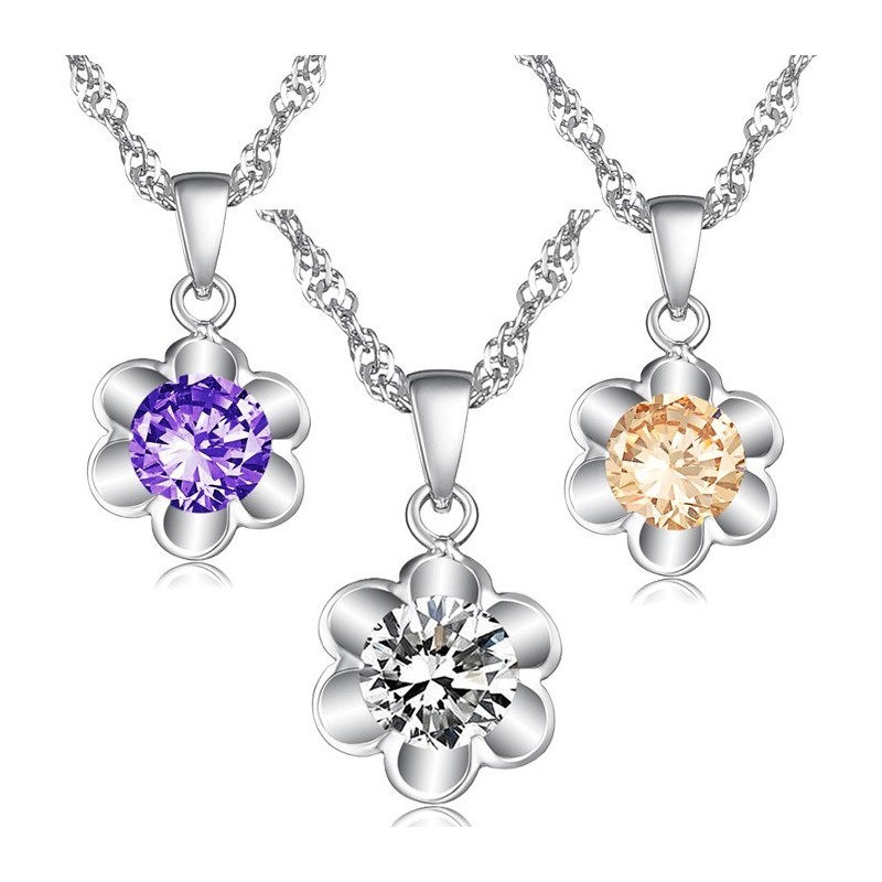 Collier En Titane Plaqué Platine Pur Pour Femme Avec Diamant, La Reine De La Qualité Collier En Titane Plaqué Platine Pur Pour Femme Avec Diamant, La Reine De La Qualité