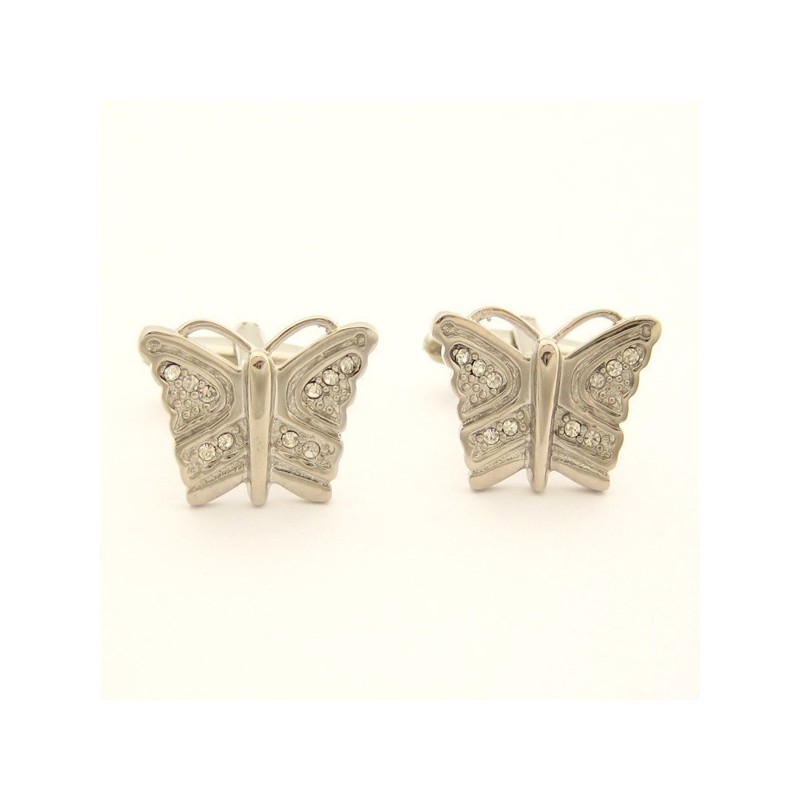 Boutons De Manchette Papillon En Titane Avec Diamants Boutons De Manchette Papillon En Titane Avec Diamants