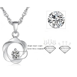 Collier Élégant En Titane Plaqué Platine Avec Diamant Pour Femme, Qualité Et Quantité Garanties