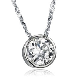 Collier En Titane Plaqué Platine Avec Strass Pour Femme