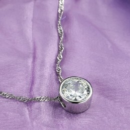 Collier En Titane Plaqué Platine Avec Strass Pour Femme