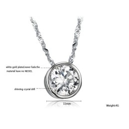 Collier En Titane Plaqué Platine Avec Strass Pour Femme