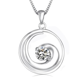 Collier En Titane Plaqué Platine Pour Femme De Haute Qualité Avec Diamant