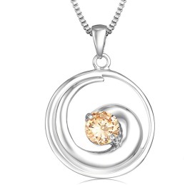 Collier En Titane Plaqué Platine Pour Femme De Haute Qualité Avec Diamant