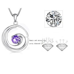 Collier En Titane Plaqué Platine Pour Femme De Haute Qualité Avec Diamant