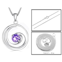 Collier En Titane Plaqué Platine Pour Femme De Haute Qualité Avec Diamant