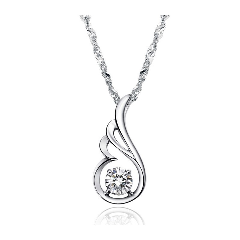 Collier En Titane Plaqué Platine Avec Diamants Pour Femme Collier En Titane Plaqué Platine Avec Diamants Pour Femme