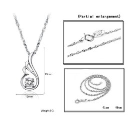 Collier En Titane Plaqué Platine Avec Diamants Pour Femme
