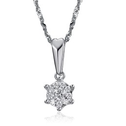 Collier En Titane Plaqué Platine Pour Femme, De Réputation Fiable, Avec Diamant