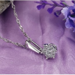 Collier En Titane Plaqué Platine Pour Femme, De Réputation Fiable, Avec Diamant