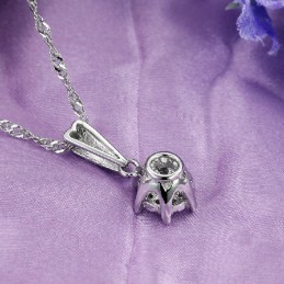 Collier En Titane Plaqué Platine Pour Femme, De Réputation Fiable, Avec Diamant
