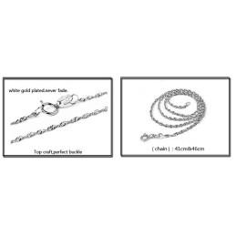 Collier En Titane Plaqué Platine Pour Femme, De Réputation Fiable, Avec Diamant