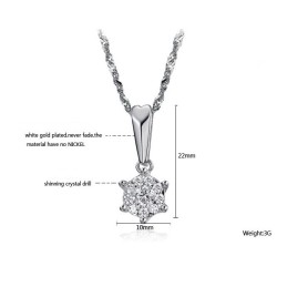 Collier En Titane Plaqué Platine Pour Femme, De Réputation Fiable, Avec Diamant