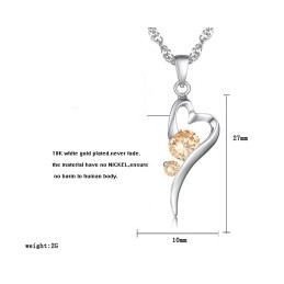 Collier En Titane Plaqué Platine Avec Diamants, Forme De Serrure Pour Femme, Grande Variété