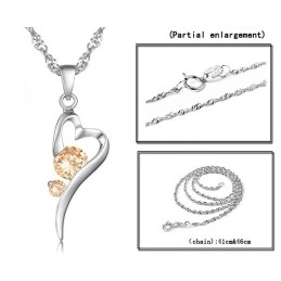 Collier En Titane Plaqué Platine Avec Diamants, Forme De Serrure Pour Femme, Grande Variété
