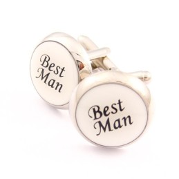 Boutons De Manchette Ronds En Titane Et Plaqué Ip Noir Pour Homme