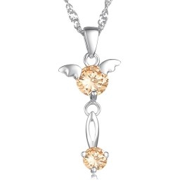 Collier En Titane Plaqué Platine Pour Femme Avec Diamant, Qualité Et Quantité Garanties