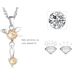 Collier En Titane Plaqué Platine Pour Femme Avec Diamant, Qualité Et Quantité Garanties