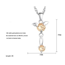 Collier En Titane Plaqué Platine Pour Femme Avec Diamant, Qualité Et Quantité Garanties