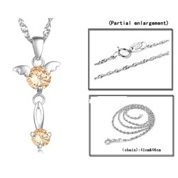 Collier En Titane Plaqué Platine Pour Femme Avec Diamant, Qualité Et Quantité Garanties