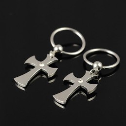 Boucles D'Oreilles Croix En Titane Pour Homme