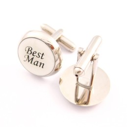 Boutons De Manchette Ronds En Titane Et Plaqué Ip Noir Pour Homme