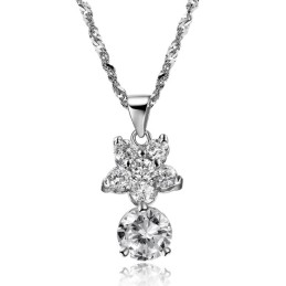 Collier En Titane Plaqué Platine Avec Strass, La Reine De La Qualité Féminine