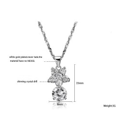 Collier En Titane Plaqué Platine Avec Strass, La Reine De La Qualité Féminine