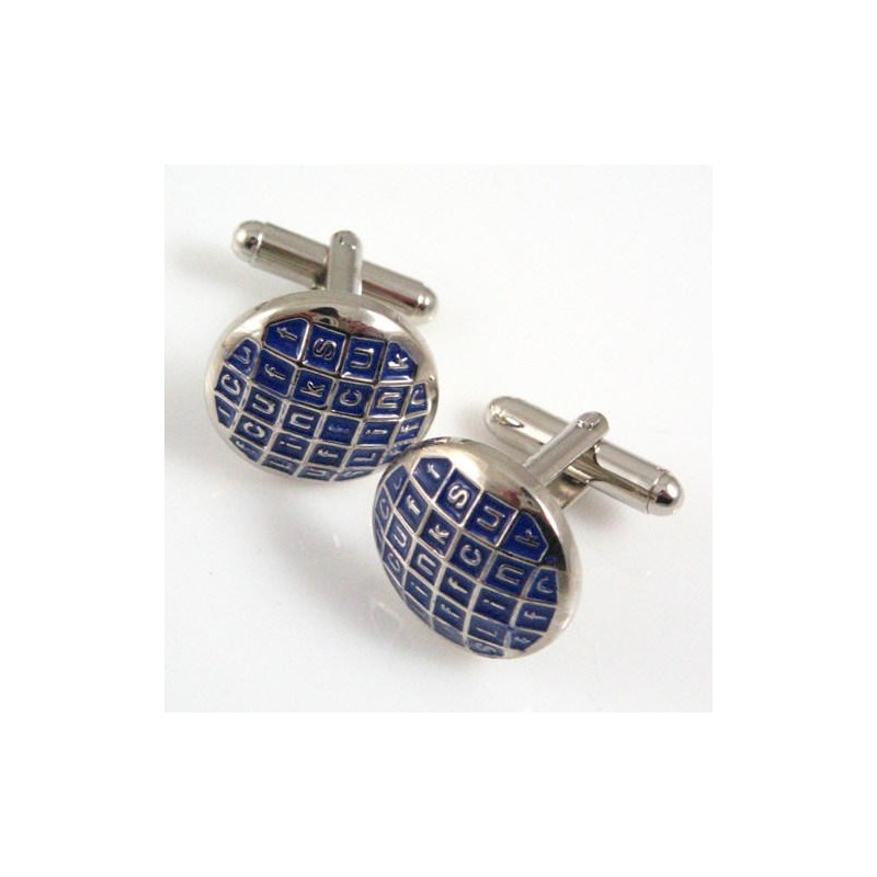 Boutons De Manchette Ronds En Titane Et Plaqué Ip Bleu Boutons De Manchette Ronds En Titane Et Plaqué Ip Bleu