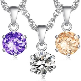 Collier En Titane Plaqué Platine Pour Femme, De Qualité Stable, Avec Diamant