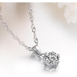 Collier En Titane Plaqué Platine Pour Femme, De Qualité Stable, Avec Diamant