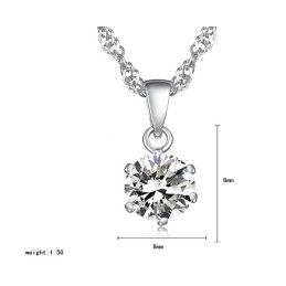Collier En Titane Plaqué Platine Pour Femme, De Qualité Stable, Avec Diamant