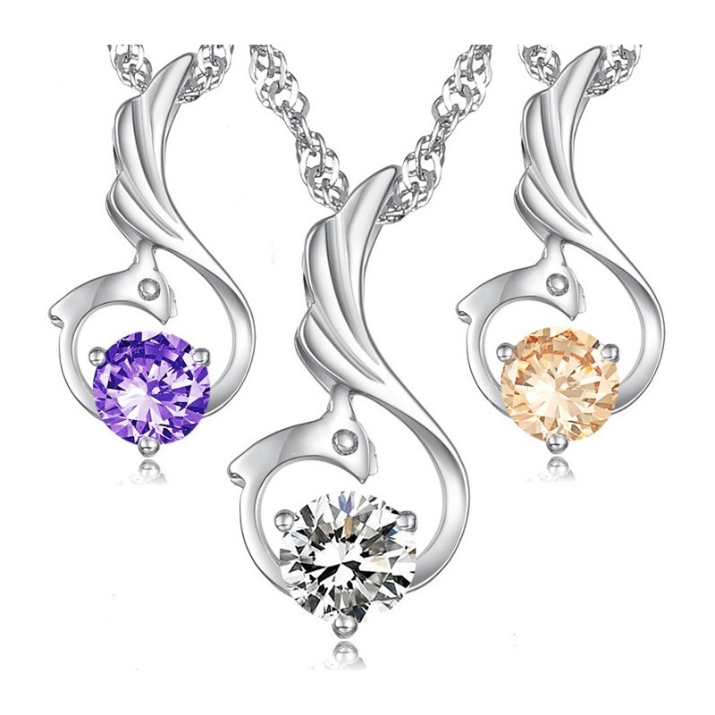 Collier En Titane Plaqué Platine En Forme De Phénix Pour Femme D'Excellente Qualité Collier En Titane Plaqué Platine En Forme De Phénix Pour Femme D'Excellente Qualité