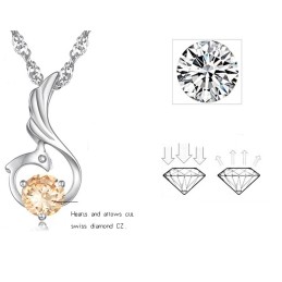 Collier En Titane Plaqué Platine En Forme De Phénix Pour Femme D'Excellente Qualité