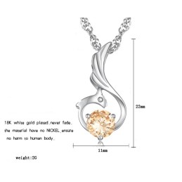 Collier En Titane Plaqué Platine En Forme De Phénix Pour Femme D'Excellente Qualité