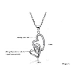 Collier En Titane Plaqué Platine Pour Femme, La Reine De La Qualité