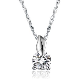 Collier En Titane Plaqué Platine Pour Femme, Facile À Utiliser, Avec Diamant