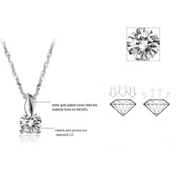 Collier En Titane Plaqué Platine Pour Femme, Facile À Utiliser, Avec Diamant
