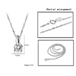 Collier En Titane Plaqué Platine Pour Femme, Facile À Utiliser, Avec Diamant