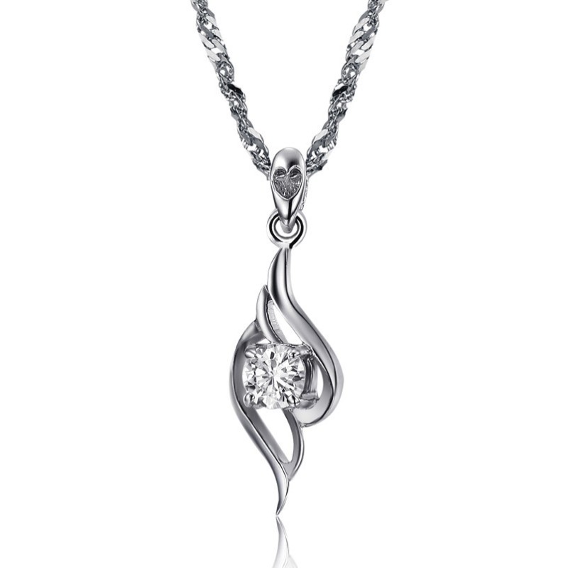 Collier En Titane Plaqué Platine En Forme De Plume Pour Femme De Haute Qualité Collier En Titane Plaqué Platine En Forme De Plume Pour Femme De Haute Qualité