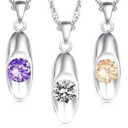 Collier En Titane Plaqué Platine Pour Femme Avec Diamant, Qualité Et Quantité Garanties