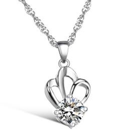 Collier En Titane Plaqué Platine, Hypoallergénique Et Facile À Utiliser, Avec Strass