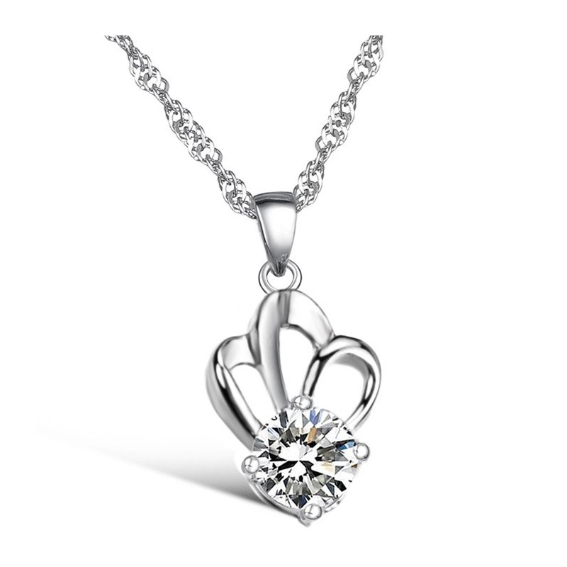 Collier En Titane Plaqué Platine, Hypoallergénique Et Facile À Utiliser, Avec Strass