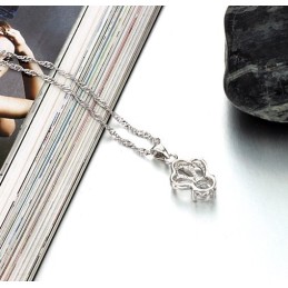 Collier En Titane Plaqué Platine, Hypoallergénique Et Facile À Utiliser, Avec Strass