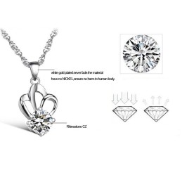 Collier En Titane Plaqué Platine, Hypoallergénique Et Facile À Utiliser, Avec Strass