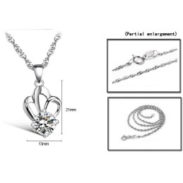 Collier En Titane Plaqué Platine, Hypoallergénique Et Facile À Utiliser, Avec Strass