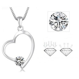 Collier En Titane Plaqué Platine Avec Diamants Pour Femme